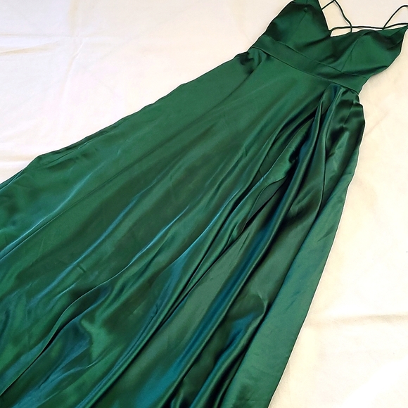 Leena For Mac Duggal Strappy Back Satin Gown. $338 - Picture 9 of 15